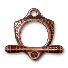 Tierracast Pewter Forged Clasp Set, 23.5x18.5mm Loop, 27mm Bar - Antique Copper