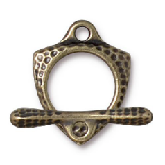 Tierracast Pewter Forged Clasp Set, 23.5x18.5mm Loop, 27mm Bar - Brass Oxide