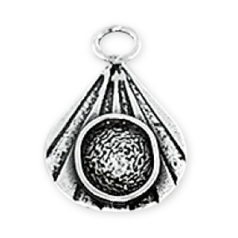 Pendant, B&B Benbassat Pewter 26 x 15mm Leaf with Bezel to add beads or stone - Antique Silver