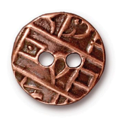 Tierracast Pewter Button Clasp, 17.5mm Round Coin - Antique Copper