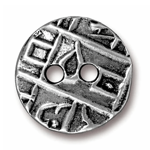 Button Clasp, Tierracast, 17.5mm Round Coin, Antique Pewter