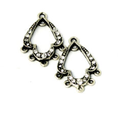 Earring Part with Preciosa Crystal - Antique Pewter