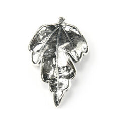Charm, Antique Pewter, 40x25mm Leaf, Lead Free