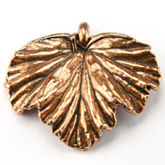 Pendant, B&B Benbassat Pewter 35x40mm Oak Leaf - Antique Copper