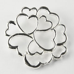 Pendant, B&B Benbassat Pewter 35mm Circular with Multiple Heart - Silver