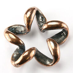 Pendant, B&B Benbassat Pewter 32mm Twisted Loop Shape - Antique Copper