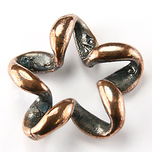 Pendant, B&B Benbassat Pewter 32mm Twisted Loop Shape - Antique Copper