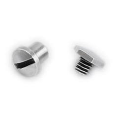 Euro Pewter Bead and Screw Set with Hexagonal Round, 3mm length, 6mm top width in Antique Silver plated pewter