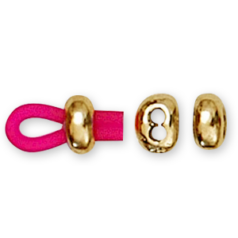Euro Pewter Spacer Bead with 2 holes, 4x8mm in Shiny Gold plated pewter