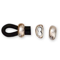 Euro Pewter Spacer Bead with 2 holes, 6x12mm in Antique Silver