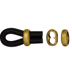 Euro Pewter Spacer Bead with 2 holes, 9x14mm in Antique Brass