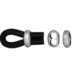 Euro Pewter Spacer Bead with 2 holes, 9x14mm in Antique Silver