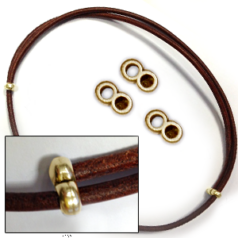 Euro Pewter Spacer Bead with 2 holes, 7x13mm in Antique Brass