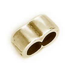 Euro Pewter Spacer Bead with 2 holes, 5x10 mm in Antique Brass