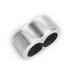 Euro Pewter Spacer Bead with 2 holes, 5x10 mm in Antique Silver