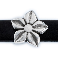 Euro Pewter Blossom Flower Embellishment with Screw backing, 15.4mm in Antique Silver Plated