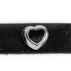 Euro Pewter Heart Embellishment with Screw backing.  7.4mm in Antique Silver Plate