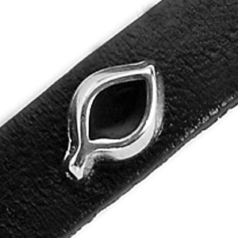Euro Pewter Leaf Design Embellishment with Screw backing. 11x6.8mm in Antique Silver Plated