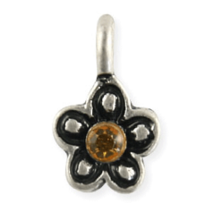 8mm Hand Painted Charm(lead free), Thickness:2mm/hole size:2mm - Yellow
