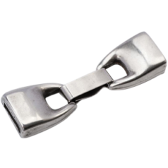Euro Pewter Clasp, 48x14mm in Shiny Silver