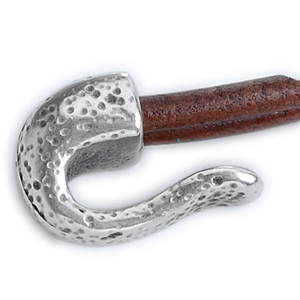 Euro Pewter Clasp for Cord, 23x16mm in Antique Silver