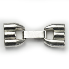Euro Pewter Cord Clasp with 3 holes, 39x16mm in Antique Silver