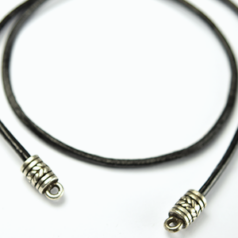 Euro Pewter End Cap with Loop, 10.2x4.8mm in Antique Silver