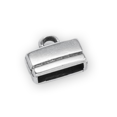 Euro Pewter End Cap for Flat Leather, 11x13 mm - Antique Silver