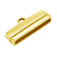 Euro Pewter End Cap for Flat Leather, 22.5x10.7 mm - Shiny Gold
