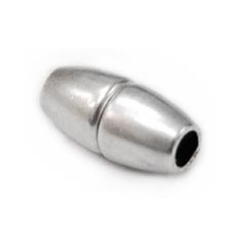 Magnetic Oval clasp, 13.8x6.7mm (Hole size: 3mm)- Antique Silver