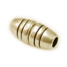 Magnetic Oval Stripe clasp, 13.8x6.7mm (Hole size: 3mm)- Antique Brass