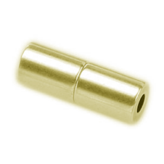 Magnetic Tube Clasp, 20x7m (Hole: 3mm) - Shiny  Gold