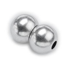Magnetic 2 Round Clasp 15.5x9.5mm (hole: 3mm) - Antique Silver
