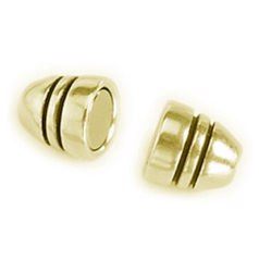 Magnetic Oval Stripe Clasp 13.8x6.8mm (hole: 2mm) - Shiny Gold