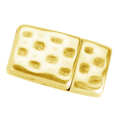 Magnetic Clasp in a Hammered Design 23.2x13.5mm (Hole Size: 10x2mm) - Shiny Gold