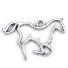 Pendant, 23x20mm horse frame in Antique Silver