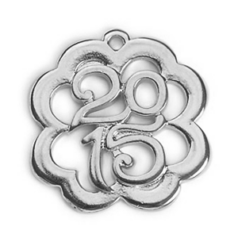 Pendant, 22 x23mm Clover wireframe in Antique Silver