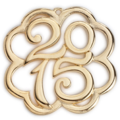 Pendant, 40x40mm Clover wireframe in Antique Brass