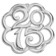 Pendant, 40x40mm Clover wireframe in Antique Silver