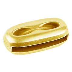 Bead, Slider 23.4x10.4mm for Various Flat and Round Leather Cord (Hole Size: 20x2.5mm) - Shiny Gold
