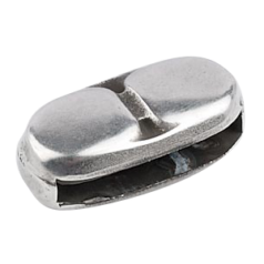 Bead, Slider 23x10.3mm Rectangular(Hole size: 20x2.5mm) - Antique Silver