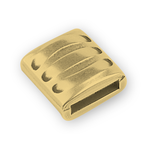 Bead, Slider 14x14mm for Flat Leather or Cord (Hole size: 10x2.5mm) - Antique Brass