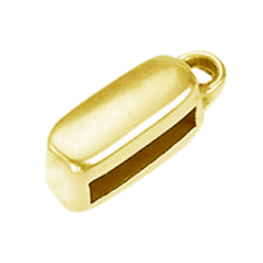 Bead, Slider 15.6x5.6mm Oval with Loop to hold Charm or Pendant (Hole Size: 10x2.5mm) - Shiny Gold