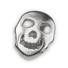 Bead, Slider 14x7mm skull (Hole: 10X2,5 mm) - Antique Silver