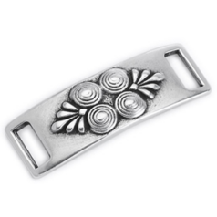 Slider, 41x14mm (Hole: 10x3mm) - Antique silver