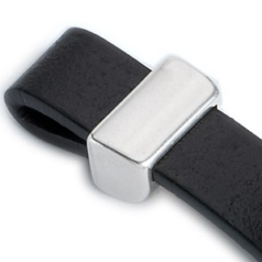 Bead, Slider 8x13mm (Hole: 10x2.5mm) - Antique Silver