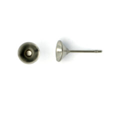 Stainless Steel 6mm Cupped Stud - Rhodium