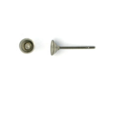 Stainless Steel 4mm Cupped Stud - Rhodium