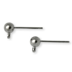 4mm Ball Stud w/Loop - Gunmetal (Brass Ball, Stainless steel post)