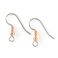 Stainless Steel Shepherd Hook - Rhodium w/Copper Ball